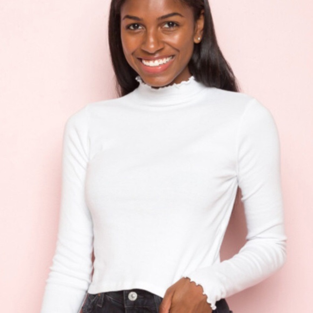 Brandy Melville White Turtleneck Top (NWOT)